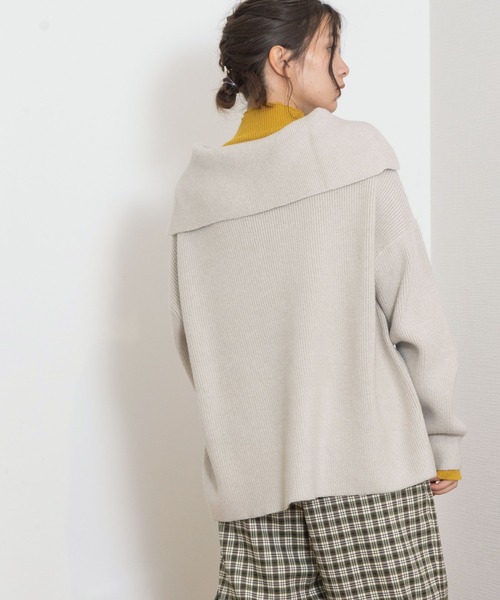 POU DOU DOU（プードゥドゥ）の「セーラーカラーニットプルオーバー（ニット/セーター・レディース・ブラウン/ミント/キナリ・3）」の14枚目の写真