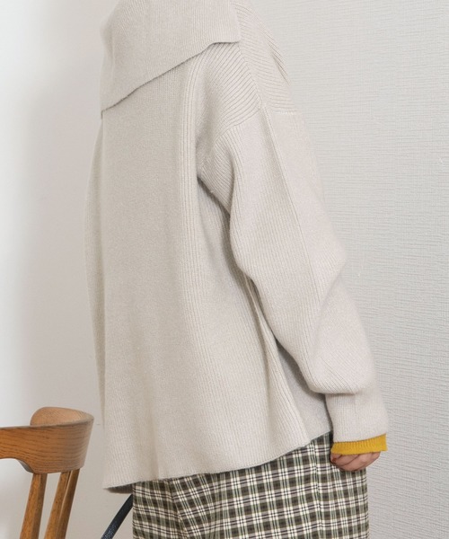 POU DOU DOU（プードゥドゥ）の「セーラーカラーニットプルオーバー（ニット/セーター・レディース・ブラウン/ミント/キナリ・3）」の19枚目の写真