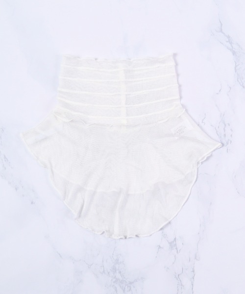 FUNALIVE（ファンアライブ）の「je crois soi 段メロウシルクネック（ネックウォーマー/スヌード・レディース・ホワイト/ブラック・FREE）」の7枚目の写真