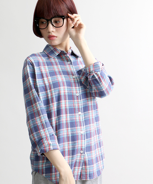 WEGO（ウィゴー）の「WEGO/ネルチェックシャツ（シャツ/ブラウス・レディース・グリーン系その他/ブルー/レッド/レッド系その他/ブラック/グリーン/ブルー系その他/その他1・FREE）」の5枚目の写真