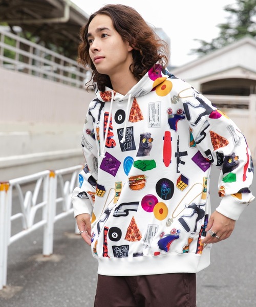 WEGO（ウィゴー）の「WEGO/総柄BIGプルパーカー（パーカー・メンズ・その他1/その他2/その他3/その他4/その他8/その他7/その他9/その他5/その他6・LARGE/MEDIUM）」の4枚目の写真