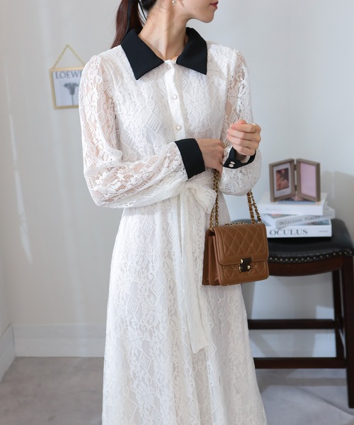 AKIRA NAKA★ボーダーロングワンピース　リボンベルト　黒×白　サイズ1 AKIRA NAKA☆ボーダーロングワンピース リボンベルト 黒×白