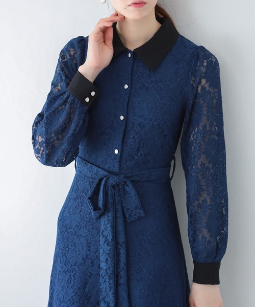 新品タグ付き♡ブルマリン レースワンピース 38 リボン 23.8万 大きいサイズ レースデザインワンピース marun 通販【ニッセン】