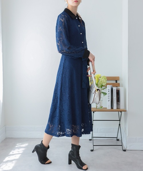 【美品】Lee ロングワンピース ダンガリー リボン付き M 楽天市場】肩リボン ジョーゼット フレア ワンピース ロング