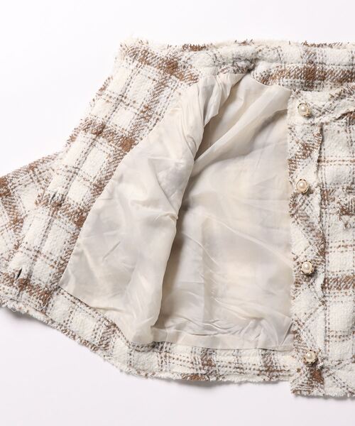 clear（クリア）の「×チェック柄ツイードノーカラージャケット[セットアップ可能]（ノーカラージャケット・レディース・ブラック/ホワイト×ブラック/ホワイト系その他・F）」の12枚目の写真