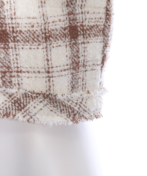 clear（クリア）の「×チェック柄ツイードノーカラージャケット[セットアップ可能]（ノーカラージャケット・レディース・ブラック/ホワイト×ブラック/ホワイト系その他・F）」の11枚目の写真