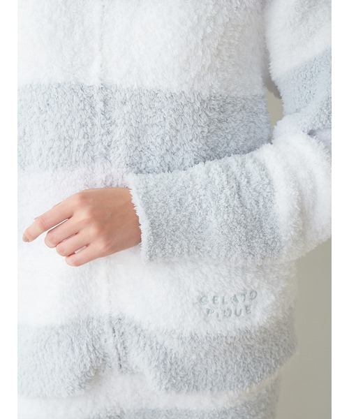 gelato pique（ジェラートピケ）の「ジェラート3ボーダーパーカ（ルームウェア/パジャマ・レディース・ピンク/ミント/イエロー・FREE）」の6枚目の写真