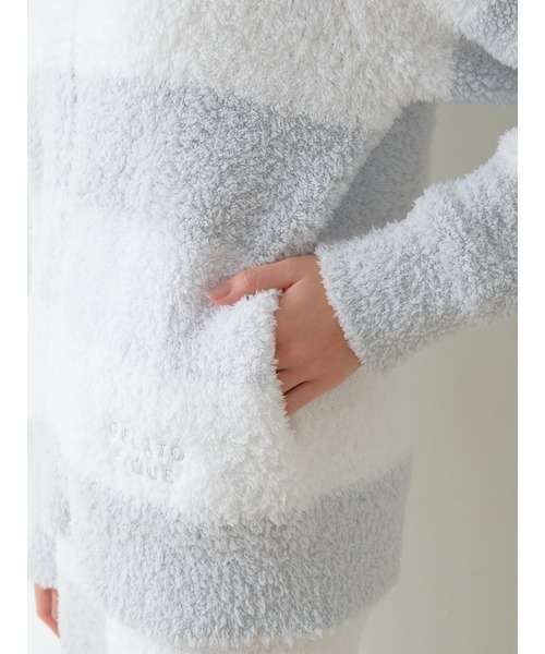 gelato pique（ジェラートピケ）の「ジェラート3ボーダーパーカ（ルームウェア/パジャマ・レディース・ピンク/ミント/イエロー・FREE）」の7枚目の写真