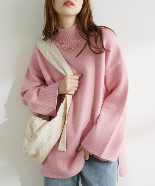 とと　Cニット　ピンク studio CLIP（スタディオクリップ） ニット セーター 7ゲージウール