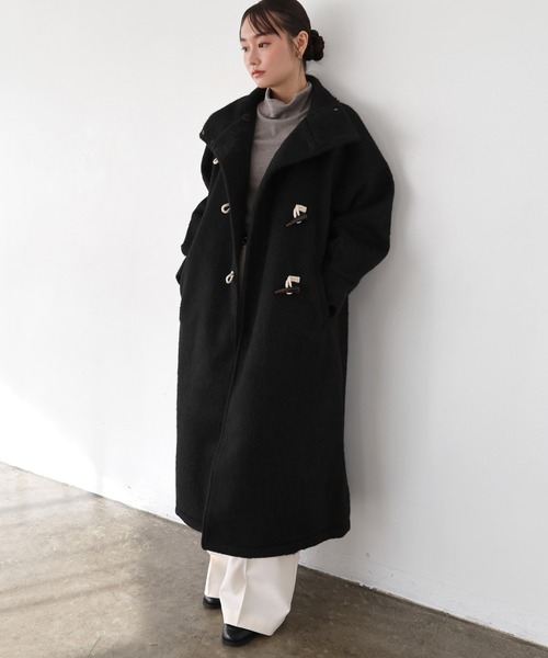 ✨️希少 極美品✨️エルメネジルド ゼニヤ　ダッフルコート　ヴィンテージ　M ニットシャギースタンドカラーダッフルコート（ダッフルコート