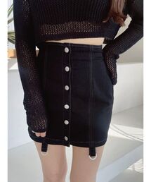 EATME | フロントボタンデニムスカート（セットアップ可能）(デニムスカート)