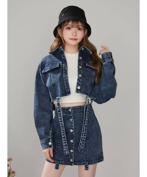 EATME（イートミー）の「フロントボタンデニムスカート（セットアップ可能）（デニムスカート・レディース・アイボリー/ブルー/ブラック・SMALL/MEDIUM）」の8枚目の写真