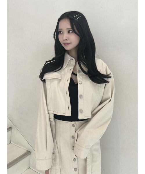 EATME（イートミー）の「フロントボタンデニムスカート（セットアップ可能）（デニムスカート・レディース・アイボリー/ブルー/ブラック・SMALL/MEDIUM）」の14枚目の写真