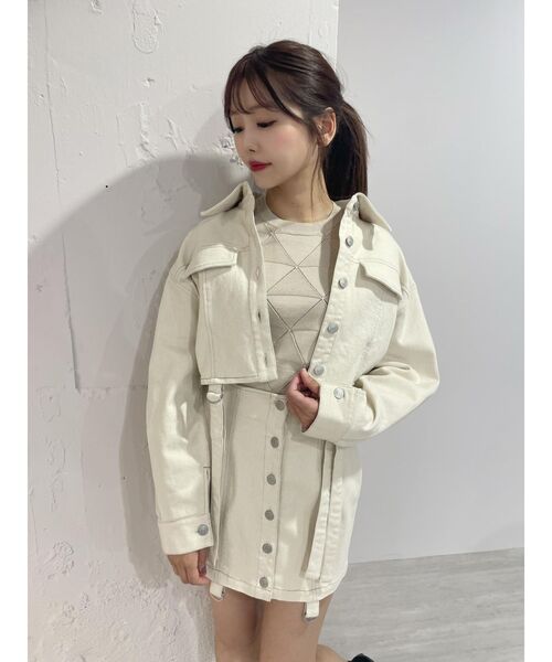 EATME（イートミー）の「フロントボタンデニムスカート（セットアップ可能）（デニムスカート・レディース・アイボリー/ブルー/ブラック・SMALL/MEDIUM）」の16枚目の写真