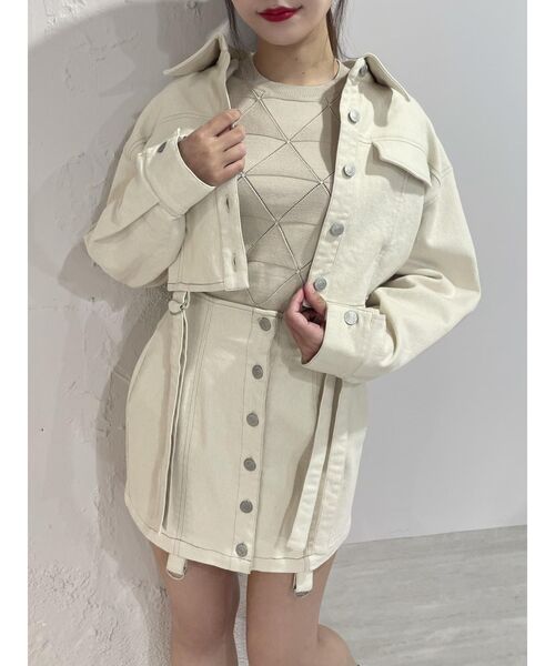 EATME（イートミー）の「フロントボタンデニムスカート（セットアップ可能）（デニムスカート・レディース・アイボリー/ブルー/ブラック・SMALL/MEDIUM）」の17枚目の写真