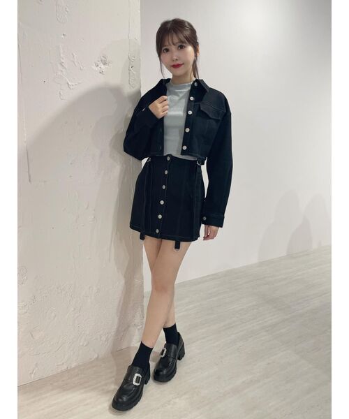 EATME（イートミー）の「フロントボタンデニムスカート（セットアップ可能）（デニムスカート・レディース・アイボリー/ブルー/ブラック・SMALL/MEDIUM）」の19枚目の写真