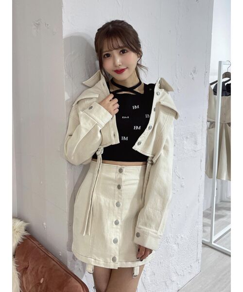 EATME（イートミー）の「フロントボタンデニムスカート（セットアップ可能）（デニムスカート・レディース・アイボリー/ブルー/ブラック・SMALL/MEDIUM）」の21枚目の写真