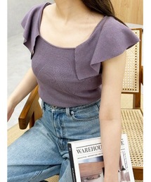 MERCURYDUO | 2WAYラッフルコンパクトニット(ニット/セーター)