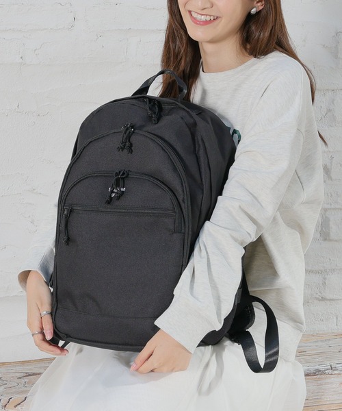 Honeys（ハニーズ）の「多ポケットリュック（バックパック/リュック・レディース・ブラック×グレー/ブラック×ホワイト/ブラック×パープル・FREE）」の5枚目の写真