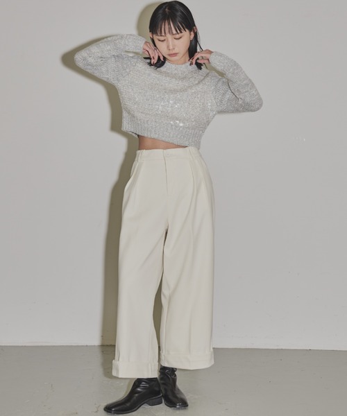 Aunt Marie's（アントマリーズ）の「スパンコールクロップドニット