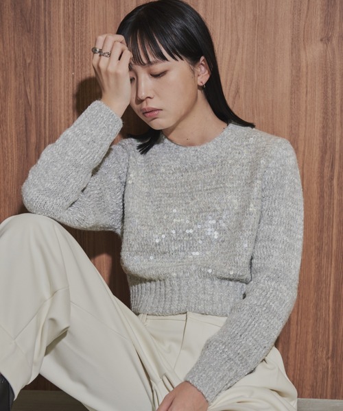 AND MARY クロップドニット ミニシャギーVネッククロップドニット[品番：MKSW0066119]｜MERCURYDUO