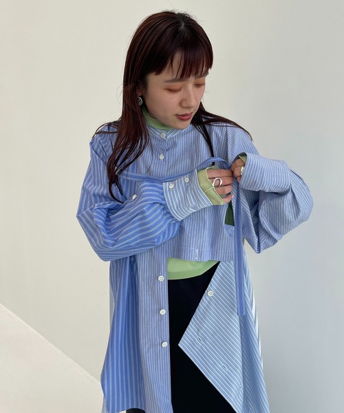 PUBLIC TOKYO（パブリックトウキョウ）の「長袖シャツ（シャツ/ブラウス・レディース・サックスブルー・FREE）」の14枚目の写真