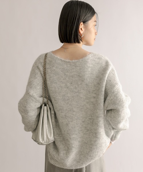 RIVE DROITE（リヴドロワ）の「レイヤードカフスニット（ニット/セーター・レディース・ライトグレー/グリーン・FREE）」の9枚目の写真