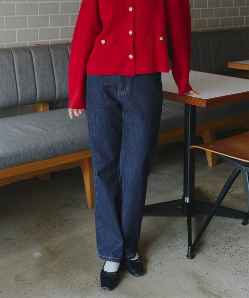 titivate（ティティベイト）の「ハイウエストストレートデニムパンツ（デニムパンツ・レディース・ライトブルー/インディゴブルー・XS/L/TM/S/M）」の2枚目の写真