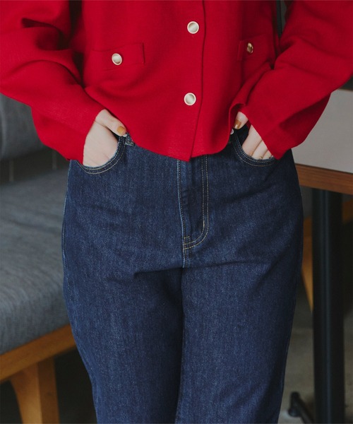 titivate（ティティベイト）の「ハイウエストストレートデニムパンツ（デニムパンツ・レディース・ライトブルー/インディゴブルー・XS/L/TM/S/M）」の13枚目の写真