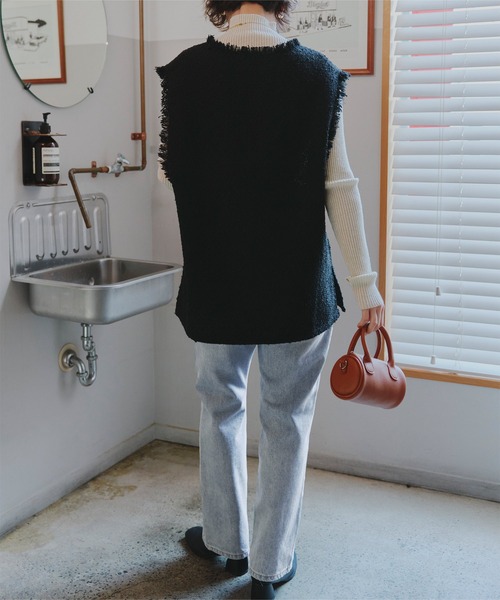 titivate（ティティベイト）の「ハイウエストストレートデニムパンツ（デニムパンツ・レディース・ライトブルー/インディゴブルー・XS/L/TM/S/M）」の5枚目の写真