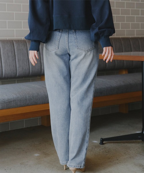 titivate（ティティベイト）の「ハイウエストストレートデニムパンツ（デニムパンツ・レディース・ライトブルー/インディゴブルー・XS/L/TM/S/M）」の8枚目の写真