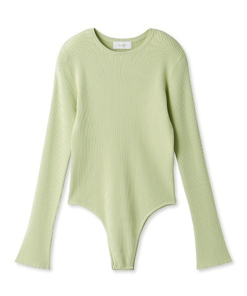 emmi（エミ）の「【emmi atelier】LENZING(TM) ECOVERO(TM)クルーネックニットボディスーツ（ニット/セーター・レディース・ブルー/グレー/ホワイト/ミント・FREE）」の3枚目の写真