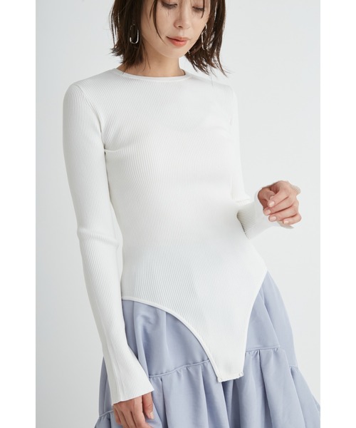 emmi（エミ）の「【emmi atelier】LENZING(TM) ECOVERO(TM)クルーネックニットボディスーツ（ニット/セーター・レディース・ブルー/グレー/ホワイト/ミント・FREE）」の21枚目の写真