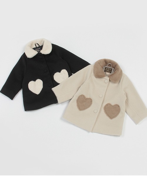 petit main（プティマイン）の「ハートポケットコート（ダッフルコート・キッズ・ブラック/アイボリー・90cm/120cm/100cm/110cm/130cm/80ｃｍ）」の10枚目の写真