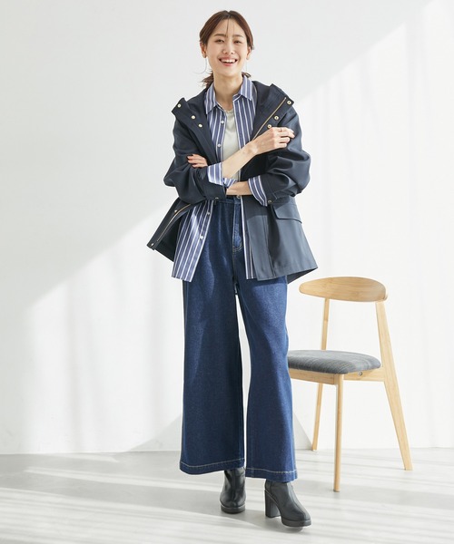 ROPE' PICNIC(ロペピクニック)の「花粉ガード・撥水加工/ミドル丈マウンテンパーカー(マウンテンパーカー・レディース・オフホワイト/ネイビー/ベージュ・38)」の5枚目の写真