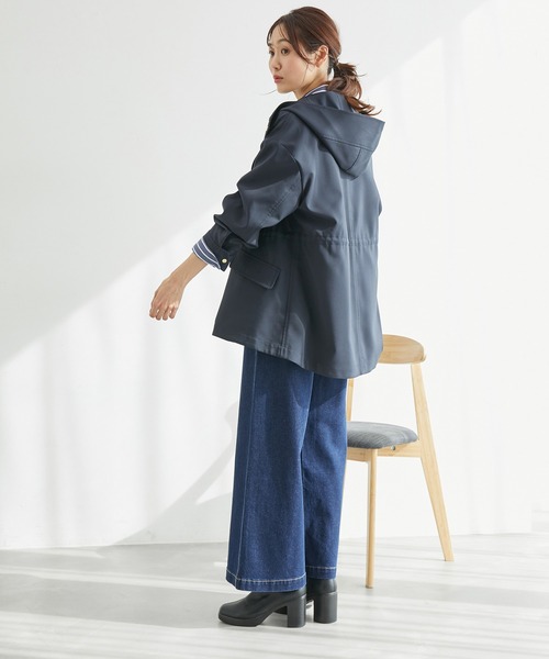 ROPE' PICNIC(ロペピクニック)の「花粉ガード・撥水加工/ミドル丈マウンテンパーカー(マウンテンパーカー・レディース・オフホワイト/ネイビー/ベージュ・38)」の6枚目の写真