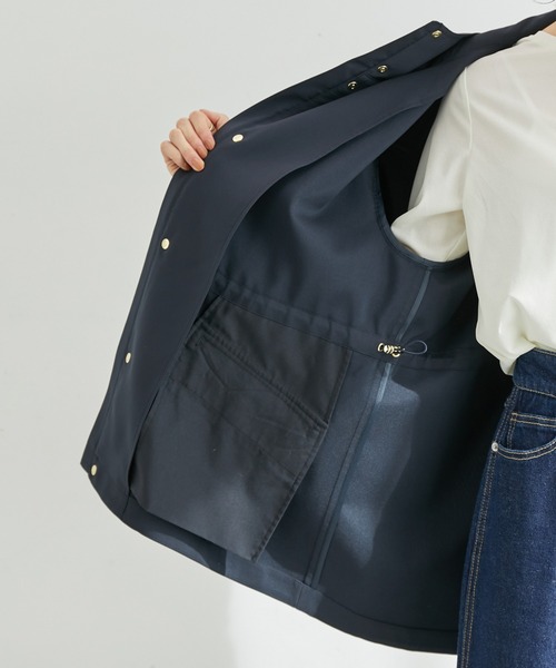 ROPE' PICNIC(ロペピクニック)の「花粉ガード・撥水加工/ミドル丈マウンテンパーカー(マウンテンパーカー・レディース・オフホワイト/ネイビー/ベージュ・38)」の18枚目の写真