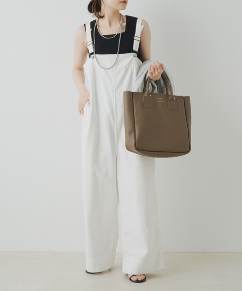 PUAL CE CIN（ピュアルセシン）の「【Du noir】リネンタッチスクエアネックタンクトップ（タンクトップ・レディース・ブラック/グレイッシュベージュ/オフホワイト・FREE）」の20枚目の写真