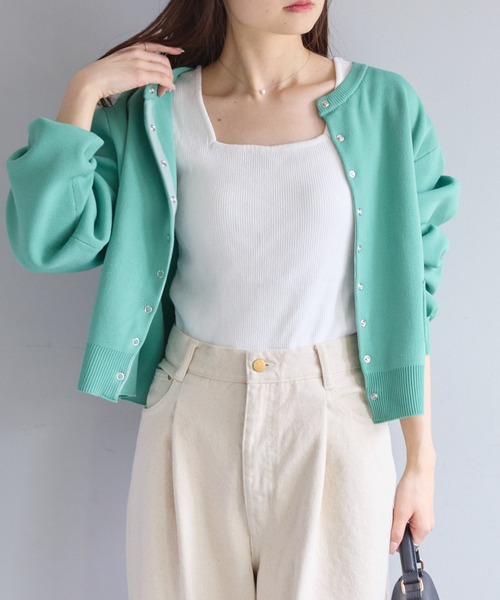 PUAL CE CIN（ピュアルセシン）の「【Du noir】リネンタッチスクエアネックタンクトップ（タンクトップ・レディース・ブラック/グレイッシュベージュ/オフホワイト・FREE）」の6枚目の写真