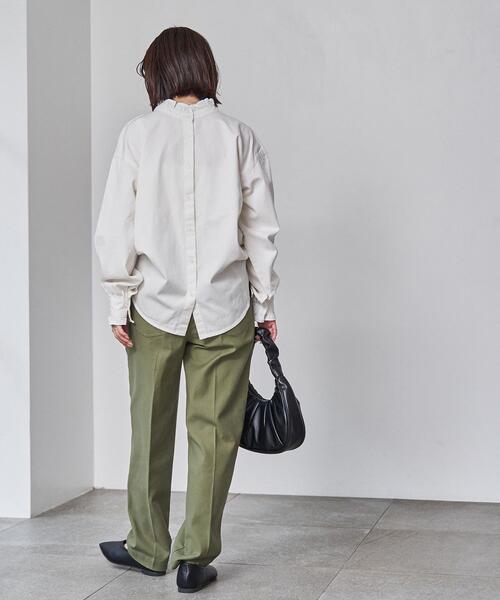 coen(コーエン)の「コンフォートバックサテンベイカーパンツ(WEB限定サイズ)(チノパンツ・レディース・オリーブ/ダークグレー/オフホワイト・S/M/L/XL)」の10枚目の写真