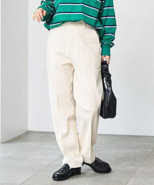 coen(コーエン)の「コンフォートバックサテンベイカーパンツ(WEB限定サイズ)(チノパンツ・レディース・オリーブ/ダークグレー/オフホワイト・S/M/L/XL)」の12枚目の写真
