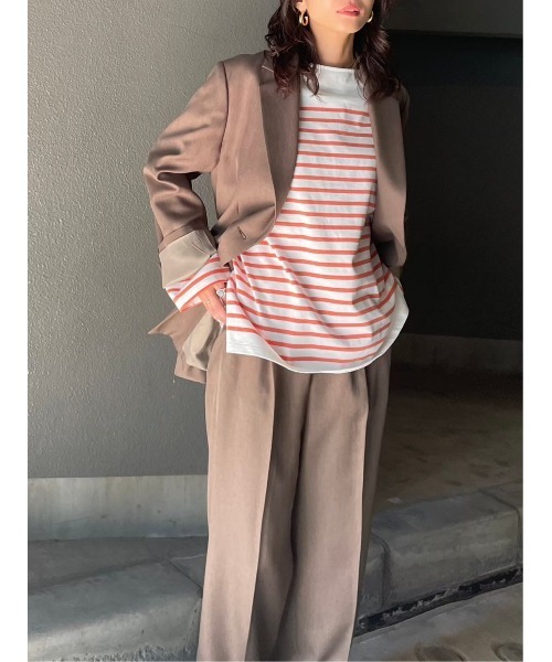 BLACK BY MOUSSY（ブラックバイマウジー）の「basic tailored jacket(ベーシックテーラードジャケット)（テーラードジャケット・レディース・グレー/ブラウン/ブラック・2/1）」の4枚目の写真