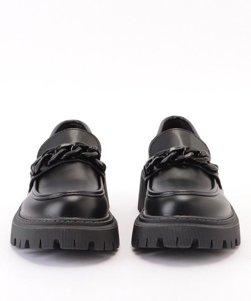 セール】チェーンベルト付き 厚底 ラウンド ローファー（ローファー