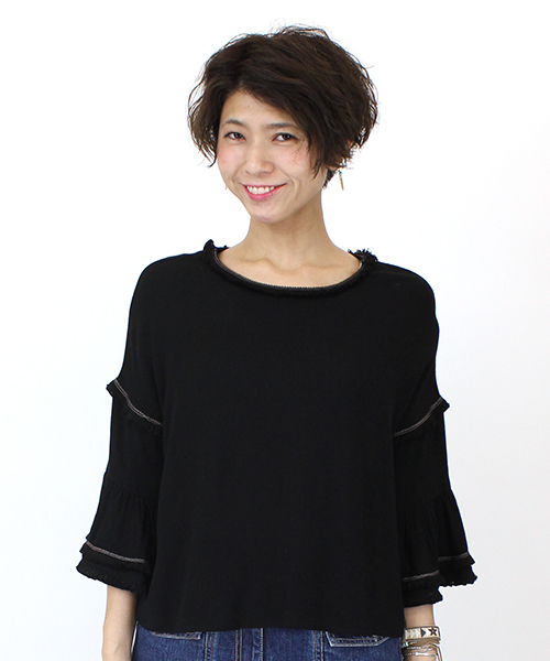 mystic(ミスティック)の「【mystic】ヨウリュウブラウス(シャツ/ブラウス・レディース・オフホワイト/ブラック/ベージュ/ネイビー・FREE)」の2枚目の写真