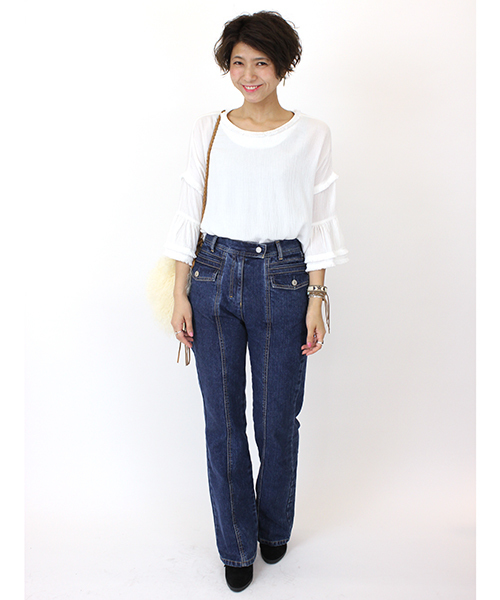 mystic(ミスティック)の「【mystic】ヨウリュウブラウス(シャツ/ブラウス・レディース・オフホワイト/ブラック/ベージュ/ネイビー・FREE)」の7枚目の写真