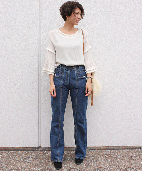 mystic(ミスティック)の「【mystic】ヨウリュウブラウス(シャツ/ブラウス・レディース・オフホワイト/ブラック/ベージュ/ネイビー・FREE)」の8枚目の写真