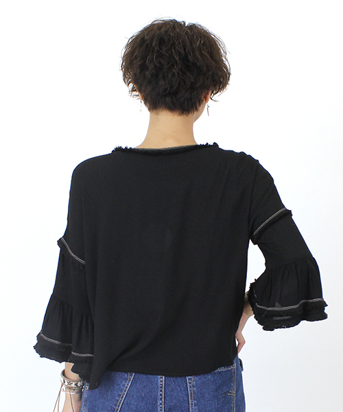 mystic(ミスティック)の「【mystic】ヨウリュウブラウス(シャツ/ブラウス・レディース・オフホワイト/ブラック/ベージュ/ネイビー・FREE)」の5枚目の写真