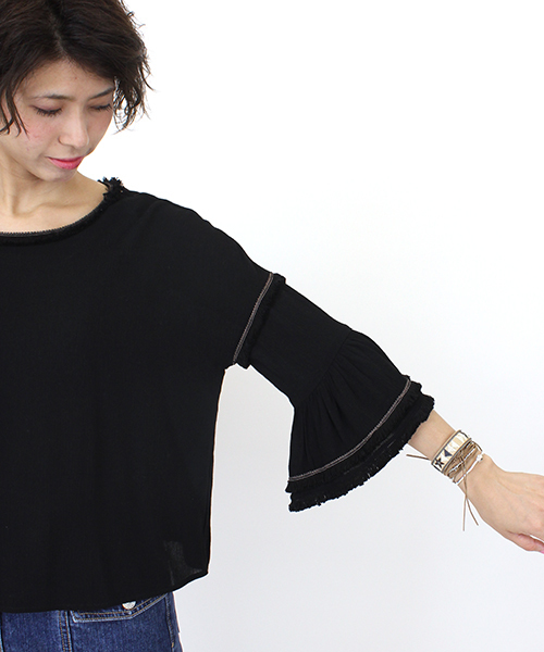 mystic(ミスティック)の「【mystic】ヨウリュウブラウス(シャツ/ブラウス・レディース・オフホワイト/ブラック/ベージュ/ネイビー・FREE)」の6枚目の写真