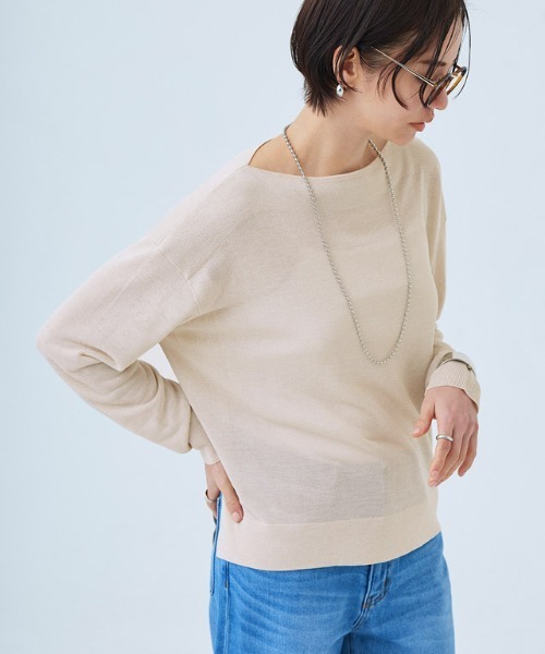 RASW（ラス）の「[RASW]ボートネックニット（ニット/セーター・レディース・ブラウン/ライトベージュ・L/M）」の15枚目の写真