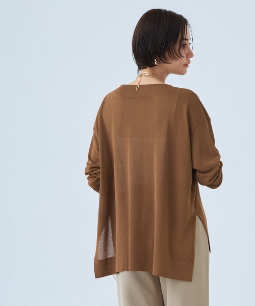 RASW（ラス）の「[RASW]ボートネックニット（ニット/セーター・レディース・ブラウン/ライトベージュ・L/M）」の14枚目の写真